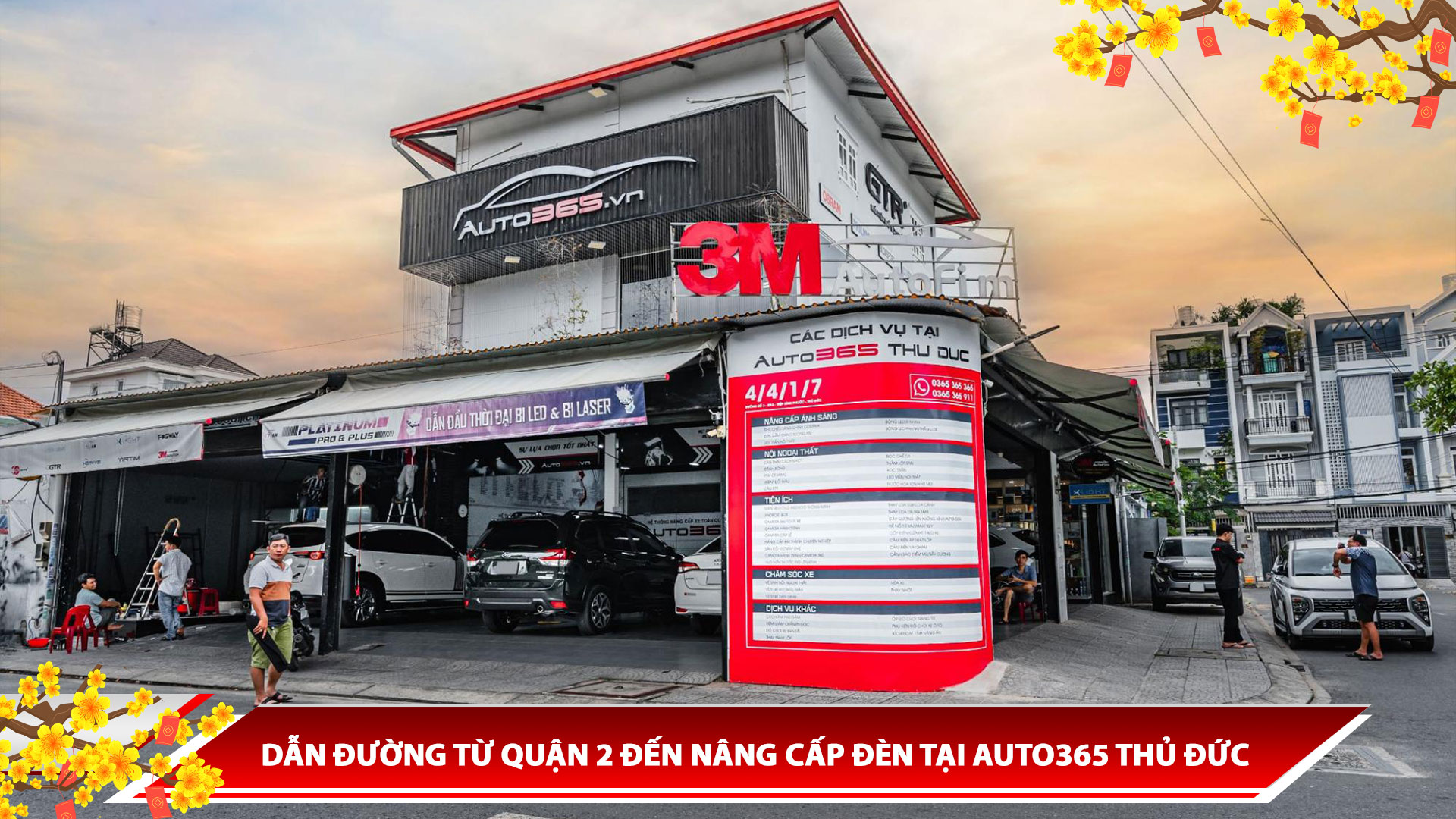 DẪN ĐƯỜNG TỪ QUẬN 2 ĐẾN NÂNG CẤP ĐÈN TẠI AUTO365 THỦ ĐỨC